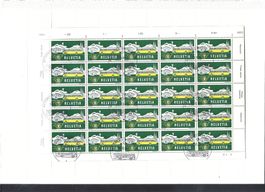 Helvetia 1953 Poste Alpine bloc 25 timbres oblit. 10.10.1966