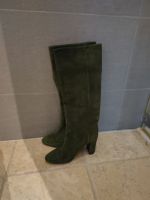 Stiefel Damen grün Leder Grösse 38 Made in Italy