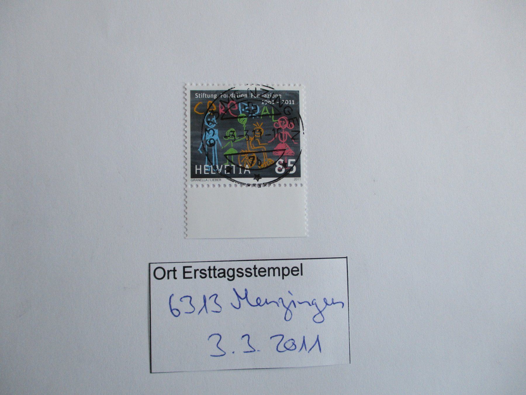 Alle Briefmarken: Voll Ort Ersttagsstempel 6313 Menzingen – Gebraucht aus Langnau b. Reiden von Aktuell88