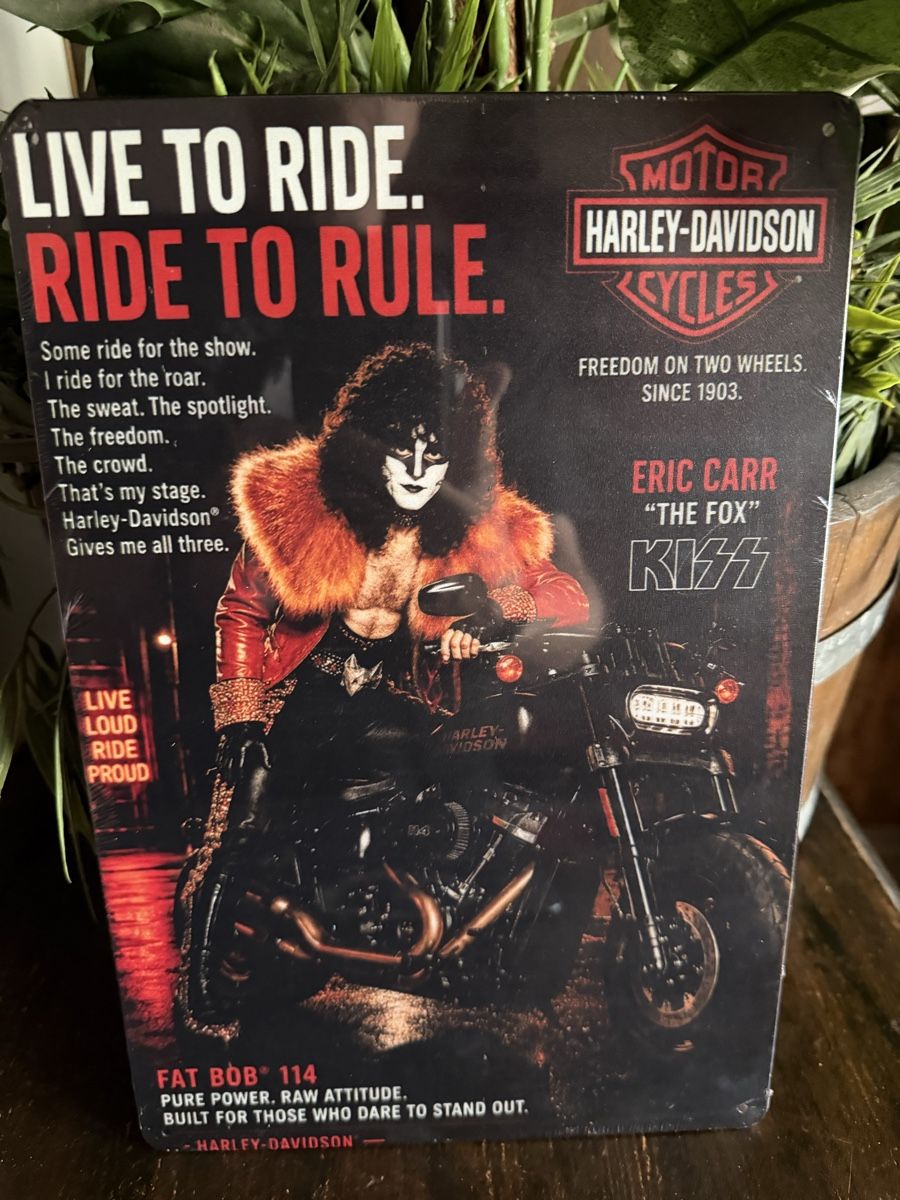 Harley-Davidson Ecriteaux: KISS Blechschild US-Werbung, Eric Carr – Neuf avec emballage d'origine à Gundetswil par swisskiss02