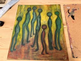 Malerei auf Karton ,Signiert (40)