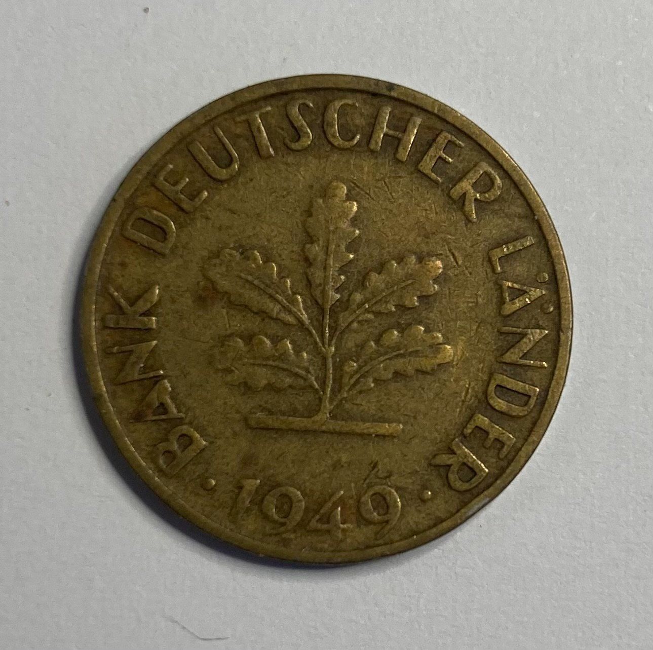 Tutti le monete: 10 Pfennig 1949 - Deutschland – Usato da Luzern venduto da Kartenansicht