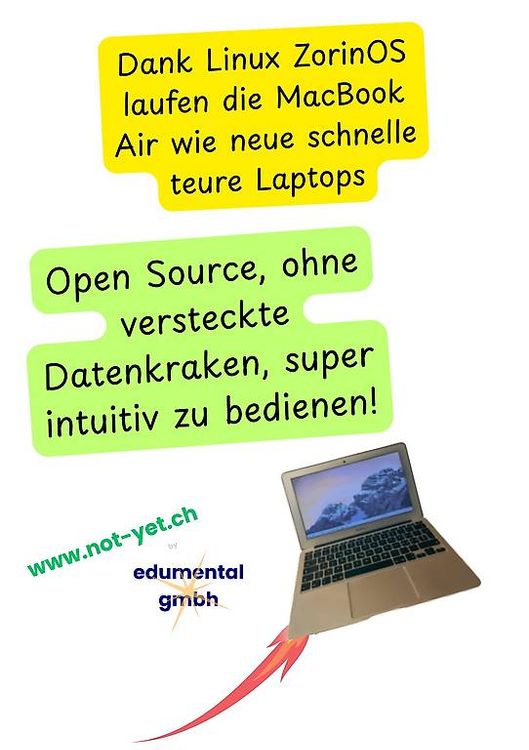 Apple Notebook: MacBook Air refurbished - Blitzschnell mit Linux ZorinOS 17 – Usato da Langnau am Albis venduto da edumental 2