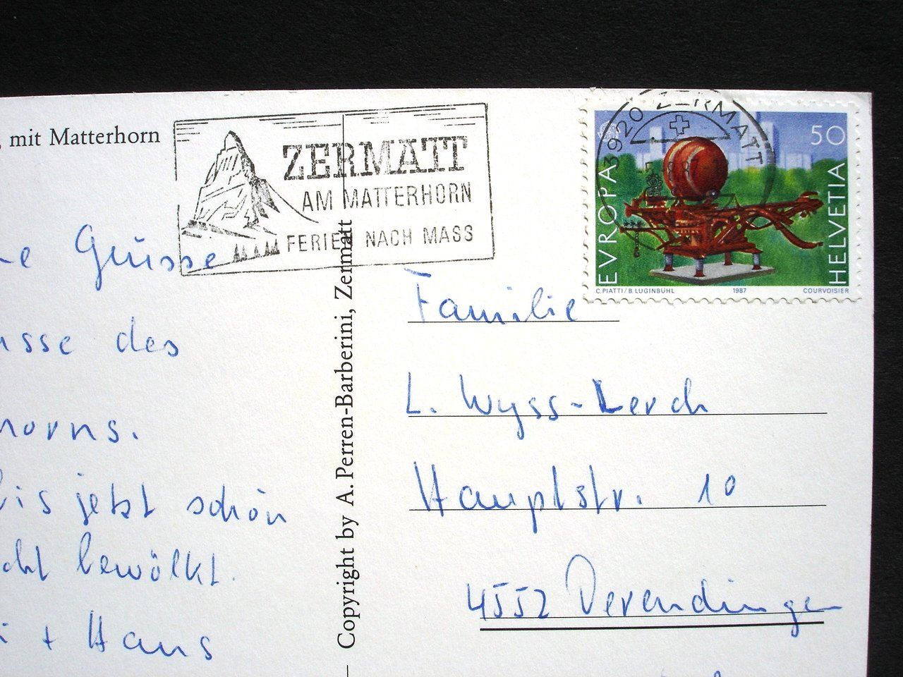 Ansichtskarten: ZERMATT mit Matterhorn – Gebraucht aus Jona von philajona 1