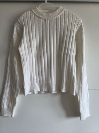 Pull blanc côtelé Taille XS