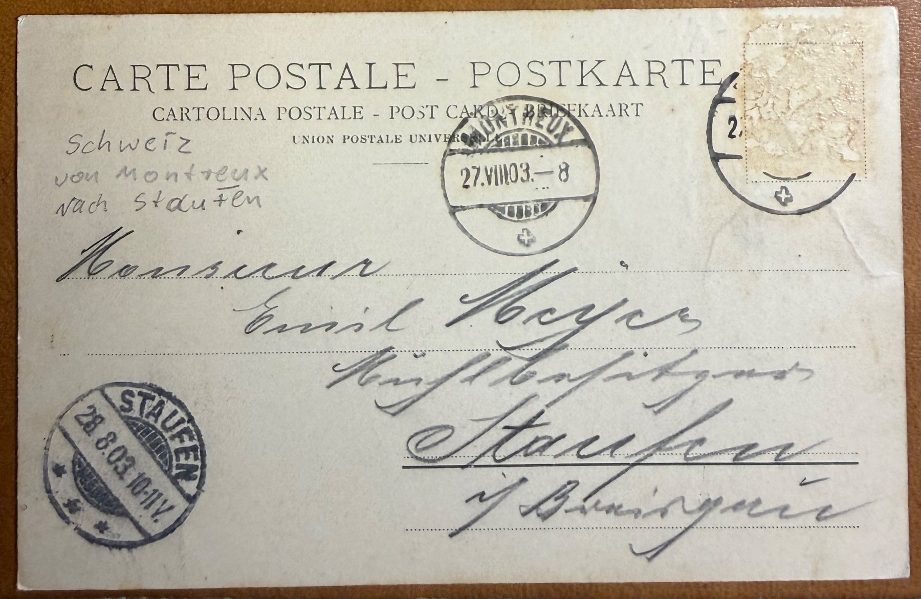 Cartoline postali: Montreux - Panorama 1903 – Usato da Lutry venduto da Ediego 1