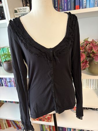 NILE Damen Cardigan / Langarmshirt – Gr. M Baumwolle+ Seide