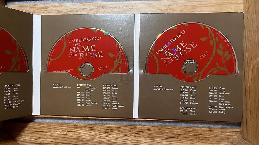 CD: Umberto Eco  Der Name der Rose | 3 MP3-CDs – Usato da Aarau venduto da fij_wn2r 2