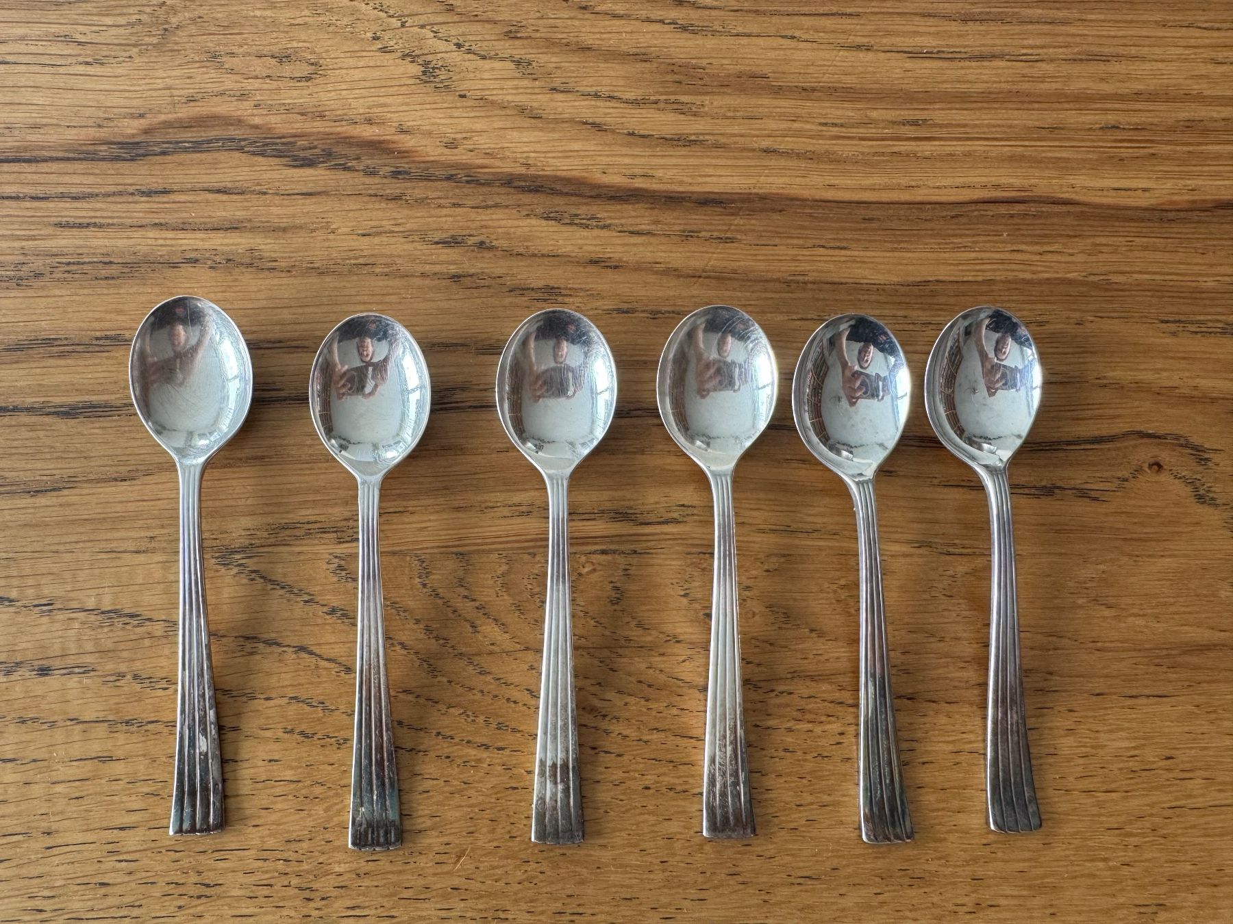Löffel: 6er Set Versilberte Kaffeelöffel, 1930er J. – Gebraucht aus Balsthal von armenharut