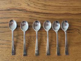 6er Set Versilberte Kaffeelöffel, 1930er J.