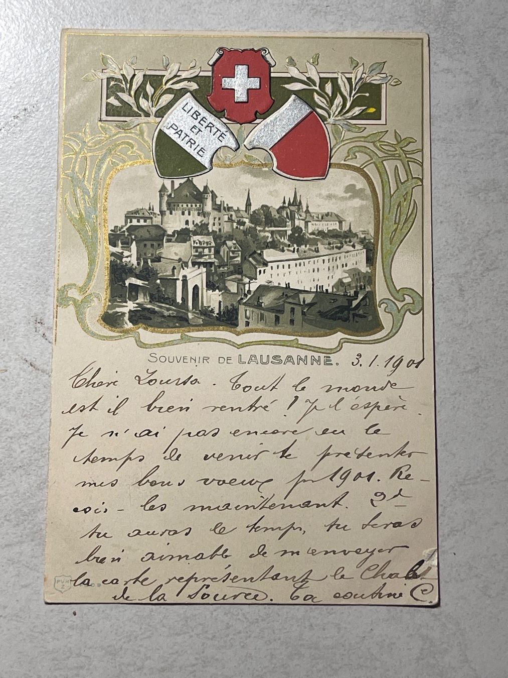 Cartoline postali: Souvenir de Lausanne 1901 – Usato da Strengelbach venduto da Aschatan5