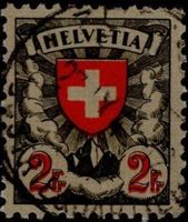 Wappenmuster 2Fr. mit leicht verschobenem Rotdruck+++