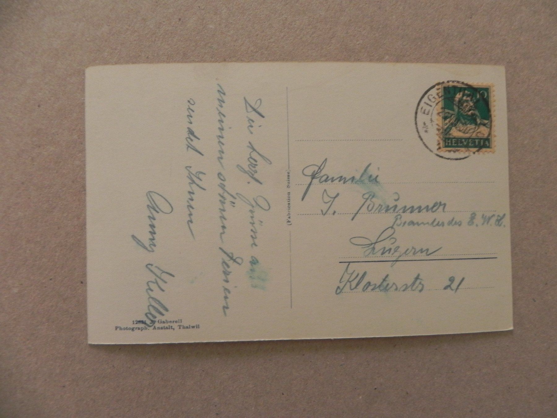 Cartes postales: Karte Ansichtskarte Eigenthal LU Luzern 1930 – D'occasion à Siebnen par krimsie 1