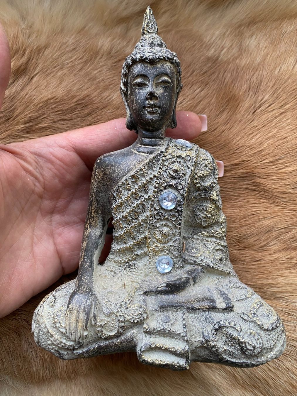 Sculture & Statue: goldiger Buddha sitzend – Nuovo e nell'imballaggio originale da Stetten SH venduto da jani-design 5