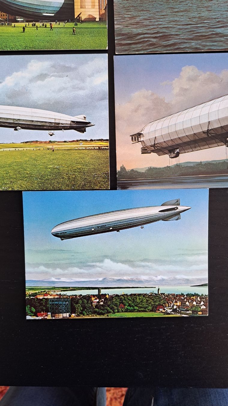 Cartoline postali: Vintage Zeppelin Postkarten Sammlung, 7 Stück – Usato da Riehen venduto da Appia48 1