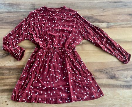 langärmliges Kleid Manor Gr. 152 Viskose Mädchen dunkelrot