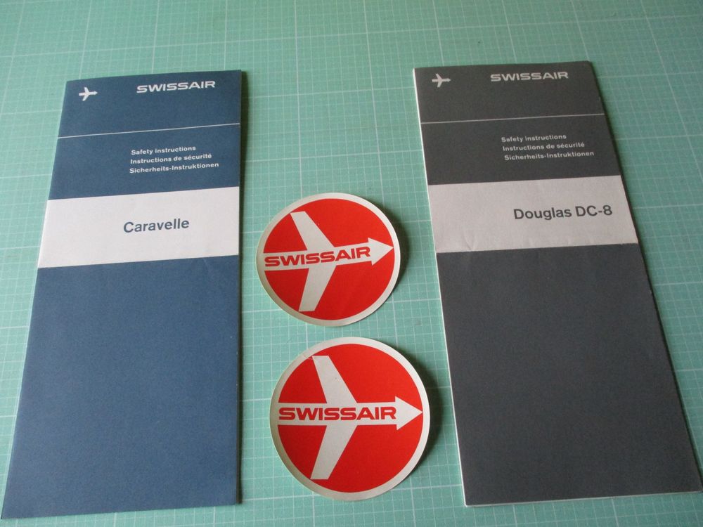 SWISSAIR Douglas & Caravelle Safety instructions+2 Kleber | Kaufen auf ...