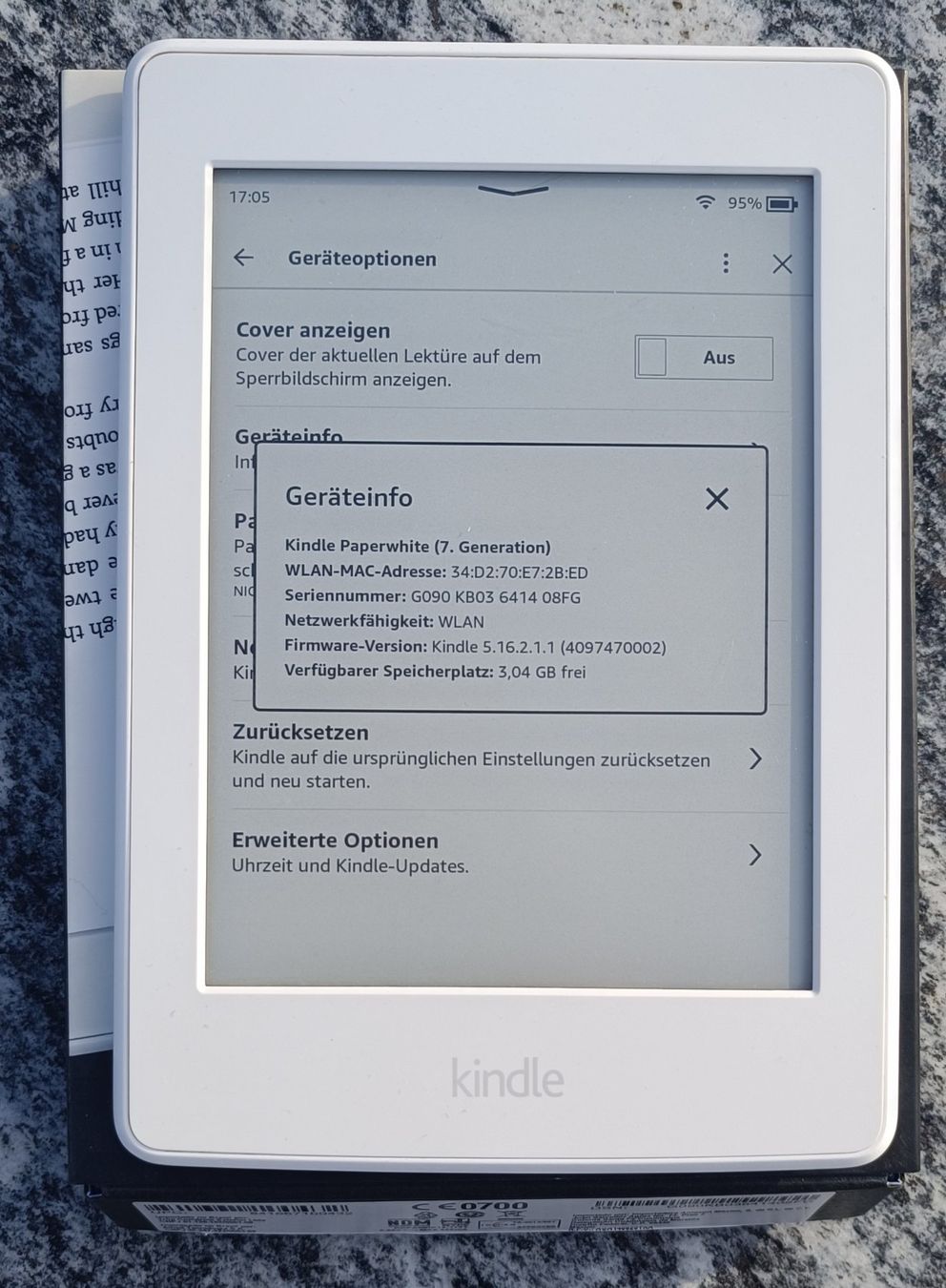Amazon Tablet PC: Kindle Paperwhite 7 weiss – Usato da Zufikon venduto da pet_qvv5 3