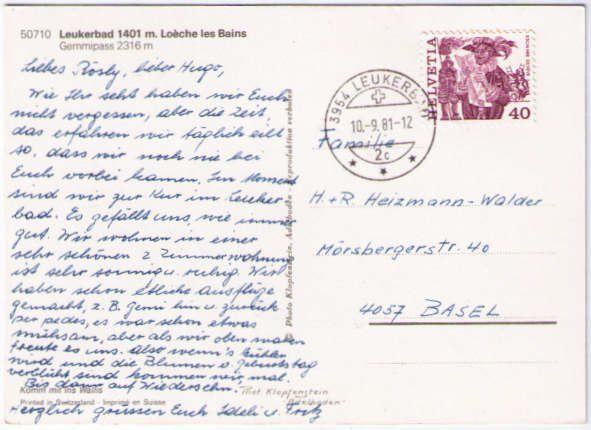 Cartes postales: Leukerbad richtung Gemmi – D'occasion à Binningen par Mountainrider 1