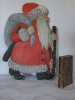 alte St. Nikolaus Figur Weihnachtsmann Santa Claus Pappmache