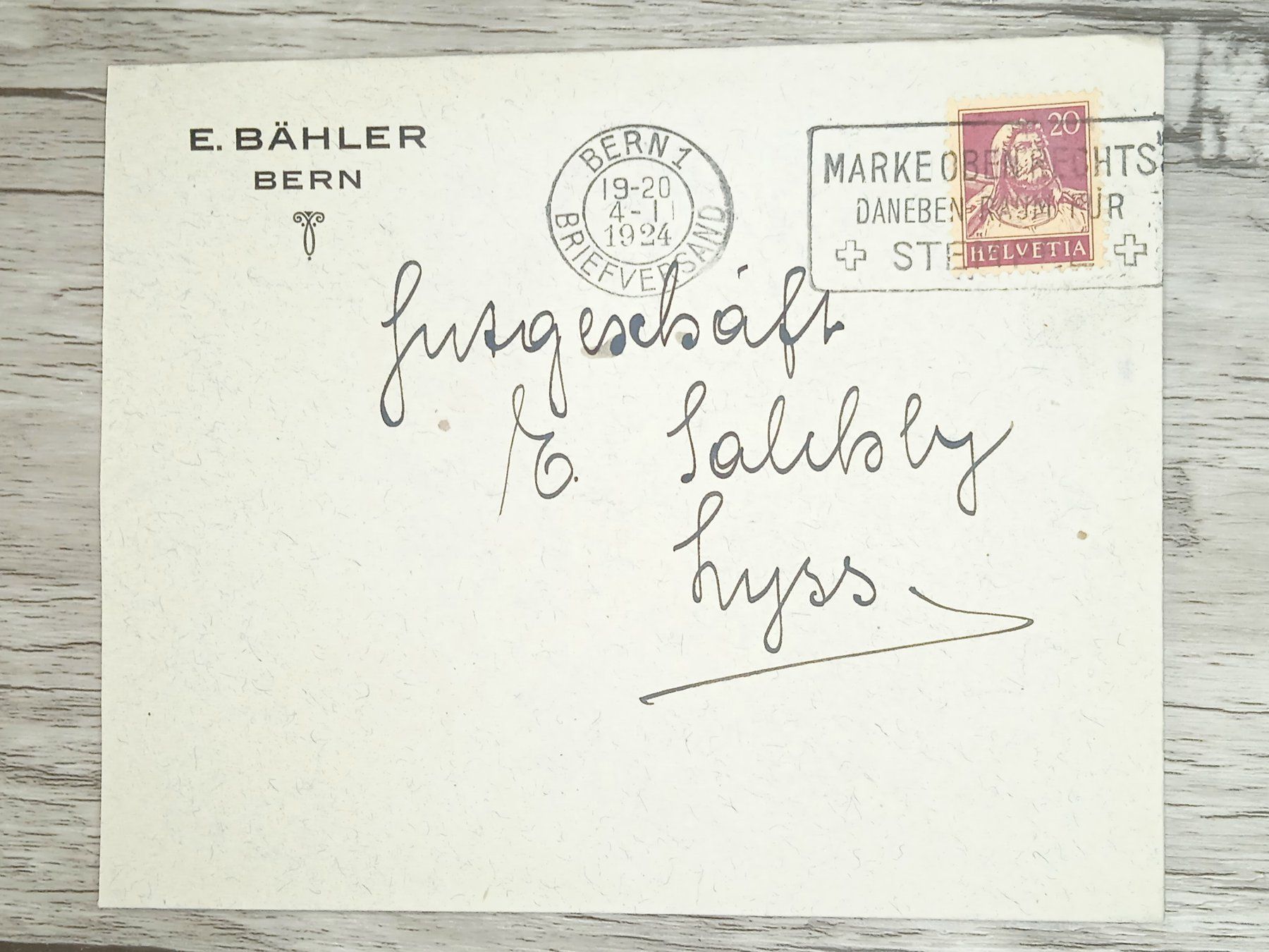 Tutti i francobolli: TR20 Enveloppe + Timbre Suisse 1924 – Usato da Cousset venduto da Patrick_Collections