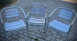3 Gartenstühle aus Aluminium – guter Zustand