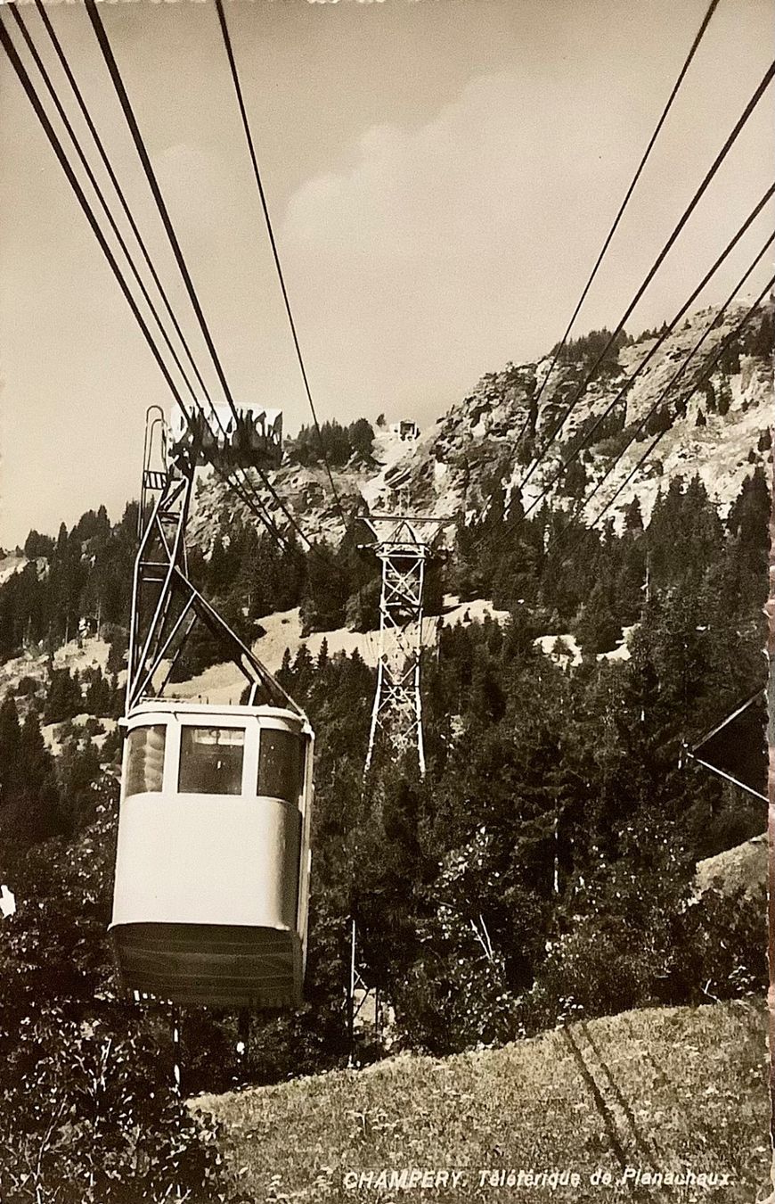 Cartoline postali: CHAMPÉRY - Téléférique de Planachaux - Luftseilbahn – Usato da Root venduto da ENGLAND-TREASURES 1