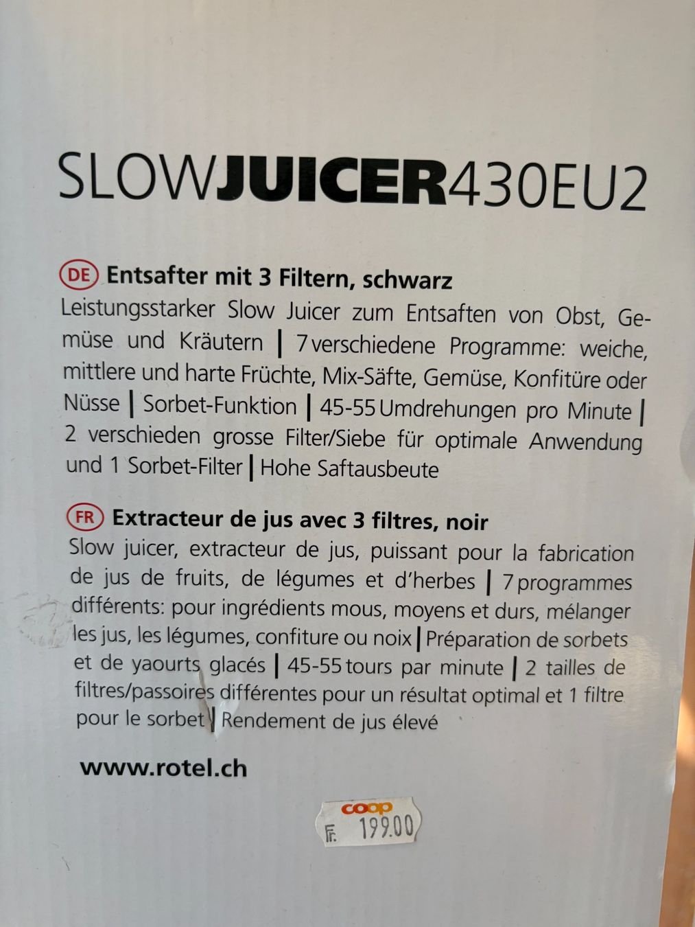 Rotel Elettrodomestici da cucina: Rotel Juicer – Usato da Hagendorn venduto da Surlago 1