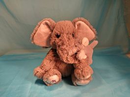 Marionnaud Elefant mit Jungem, H: 25cm im Sitzen