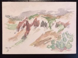 Schönes Aquarell / Kanarische Insel