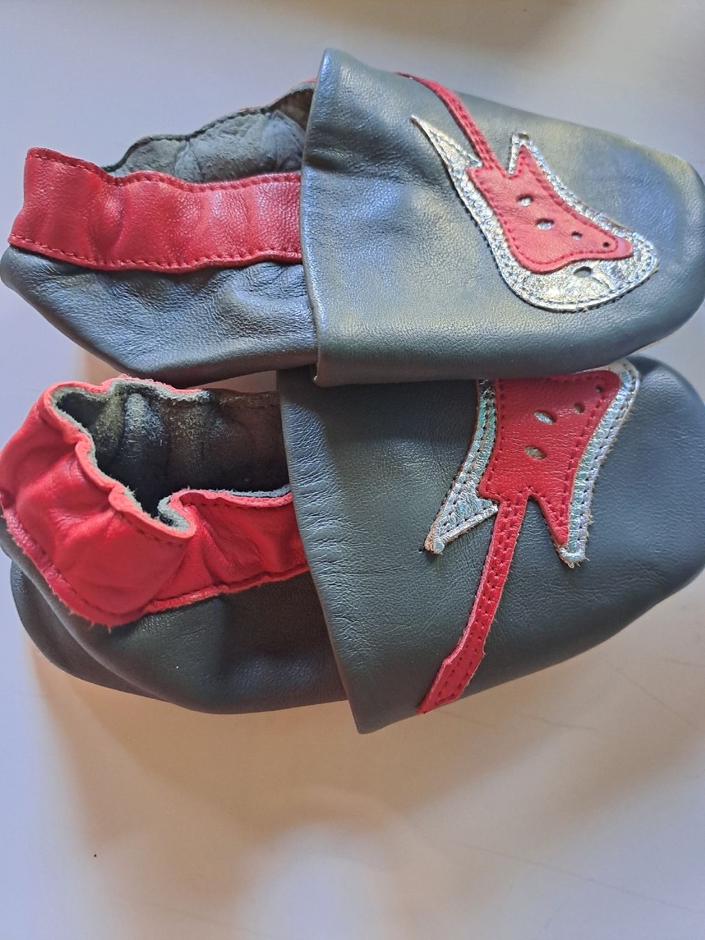 Scarpe per ragazzi: Lederfinken mit coolem Motiv neu – Nuovo (secondo la descrizione) da Scherz venduto da taa_sf6g