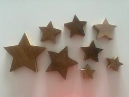 Sternen aus Eichenholz - Weihnachtsdeko - Adventsdekoration