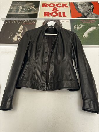 Rene Lezard Lederjacke schwarz Groesse 34 top Zustand