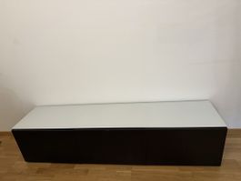IKEA BESTÅ TV-/Lowboard mit weisser Glasplatte