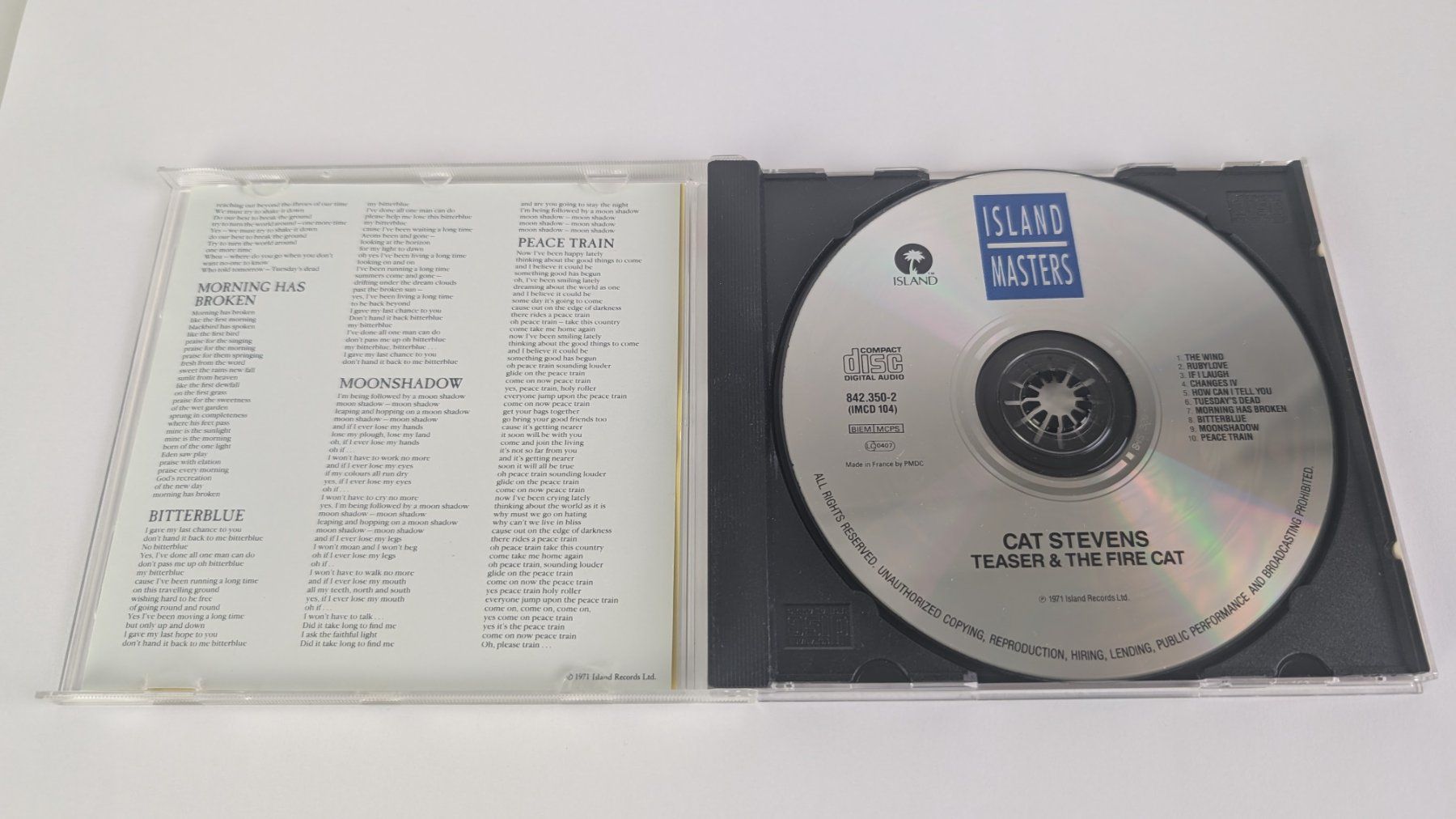 CD: Cat Stevens - Teaser & the Firecat - CD Island Masters – Usato da Zürich venduto da axolottchen 3
