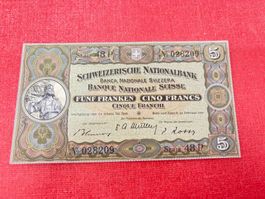 5 Franken Banknote 1951 (UNZ ) TOP