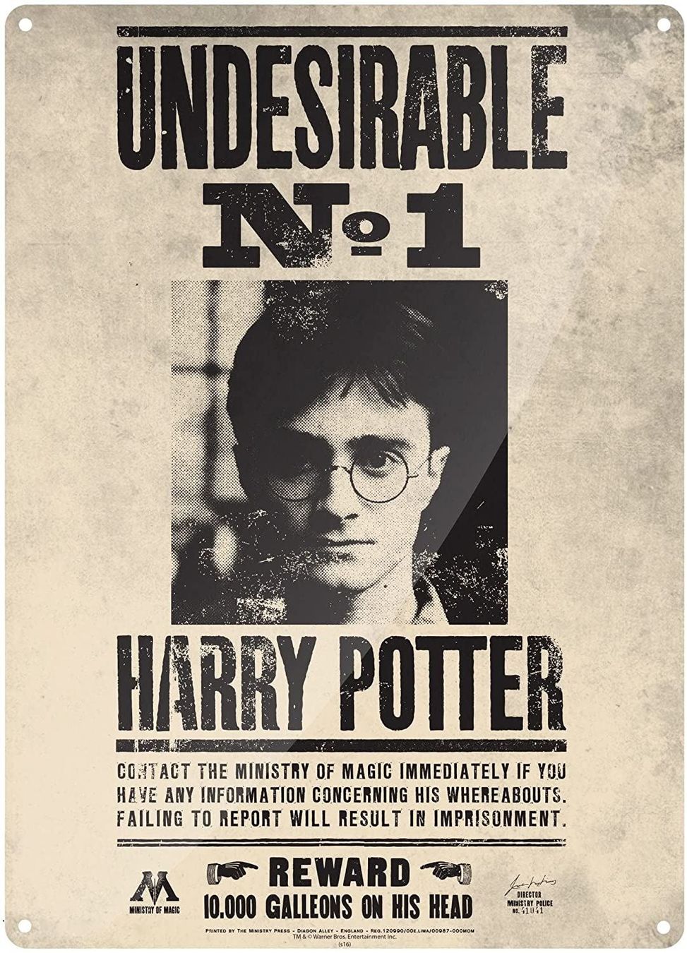 Schilder: Rusty Blechschild-HARRY POTTER-UNDES NO1 – Neu und originalverpackt aus Rupperswil von big-one-sale