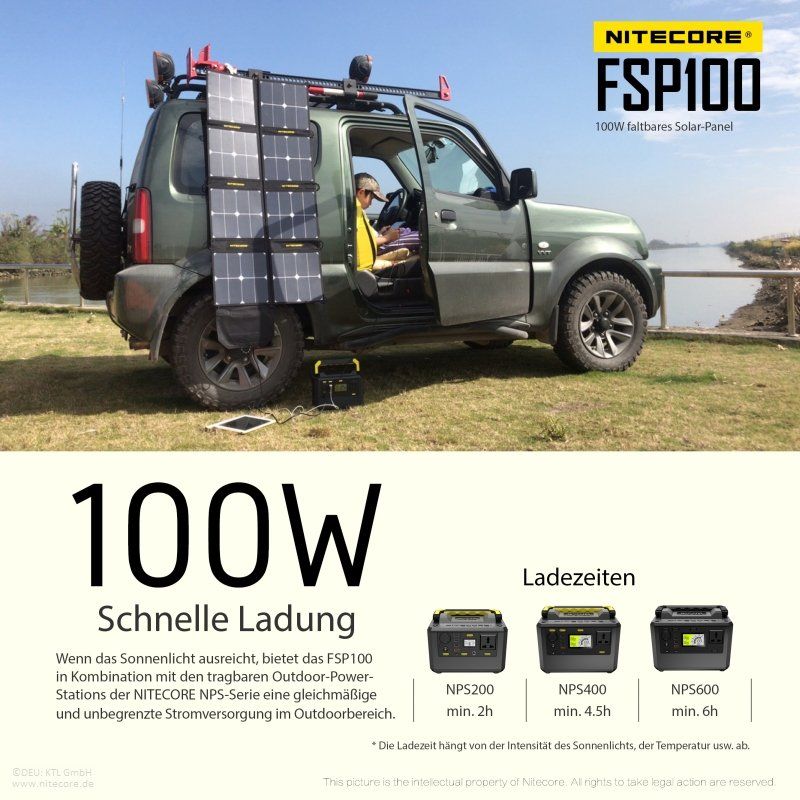 Panneaux solaires: NITECORE Solar Panel FSP100, Gratisversand! – Neuf avec emballage d'origine à Grüningen par Prolumin 3