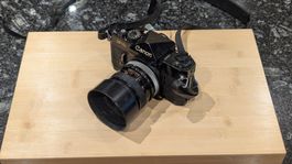 Canon F-1 (1974) + FD 50/1.4 + Vivitar 70-210 + FD 85-300 —