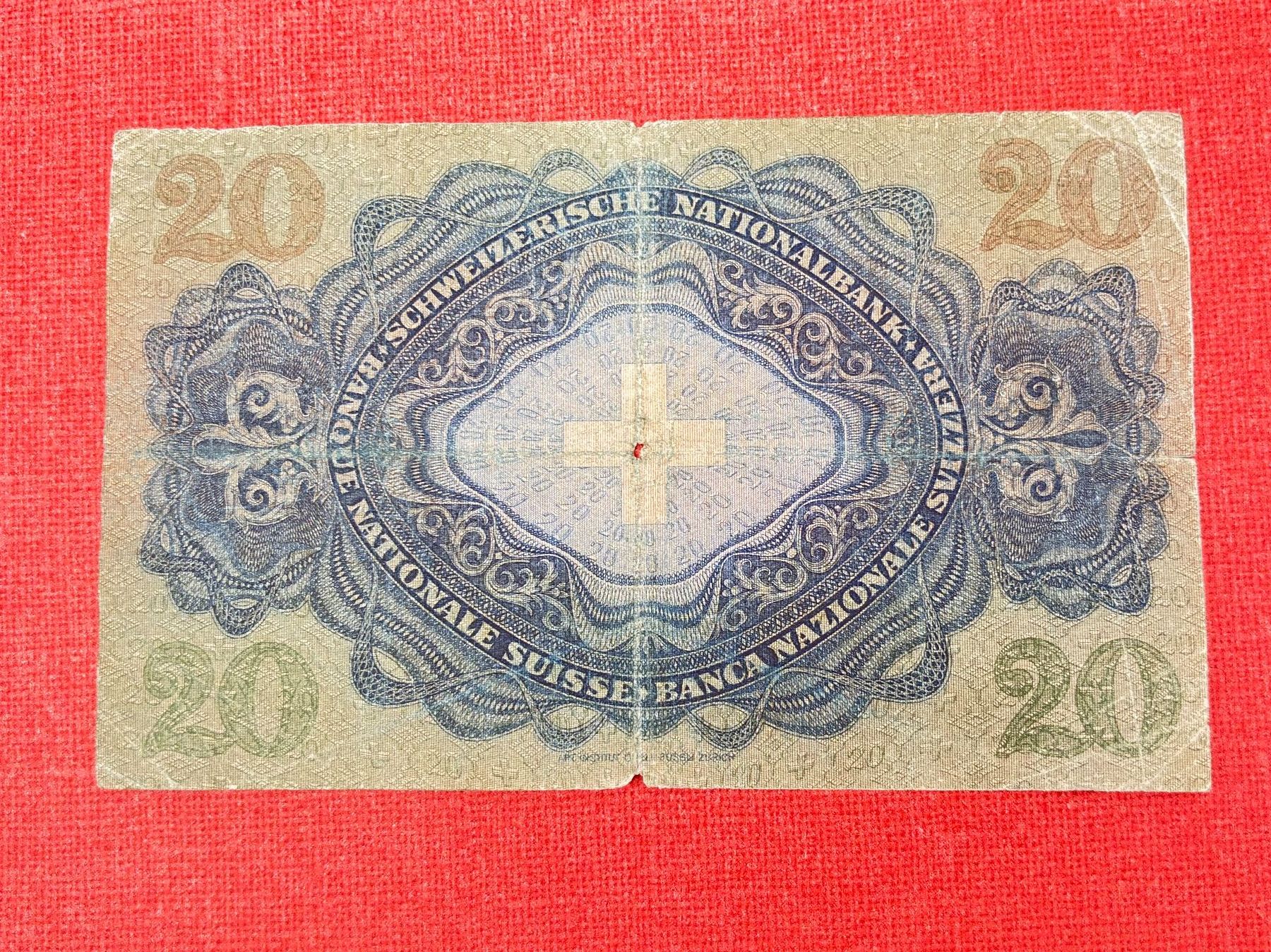 Banconote: 20 Franken Banknote 1942 gebraucht – Usato da Ormalingen venduto da digital09 1