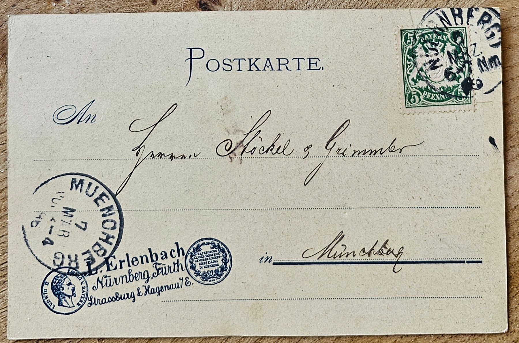 Ansichtskarten: BAYERN Postkarte Münchberg, 1896 – Gebraucht aus Les Valettes von Nuba1 1