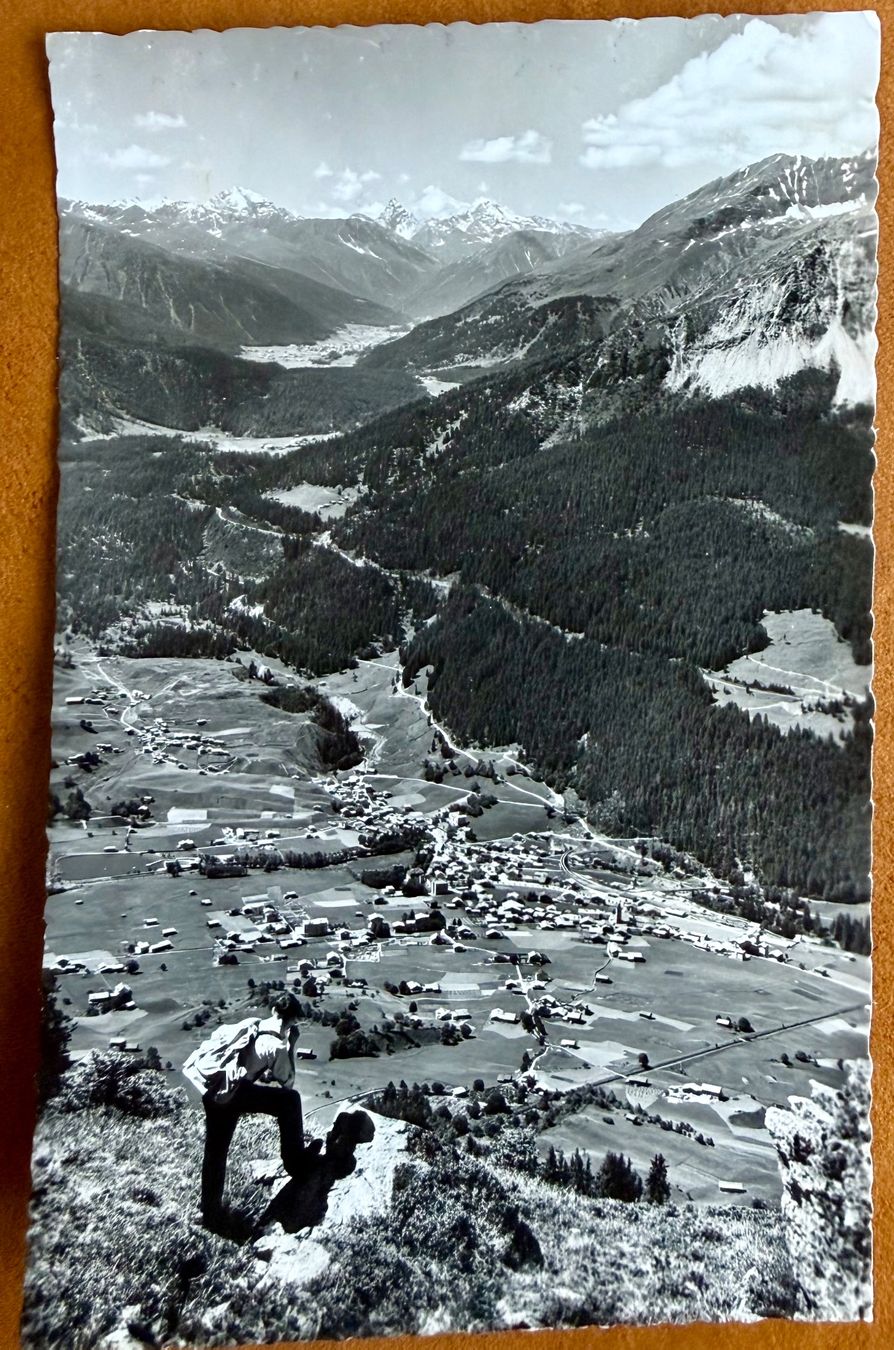 Cartoline postali: Klosters - Panorama 1965 - Animée – Usato da Lutry venduto da Ediego