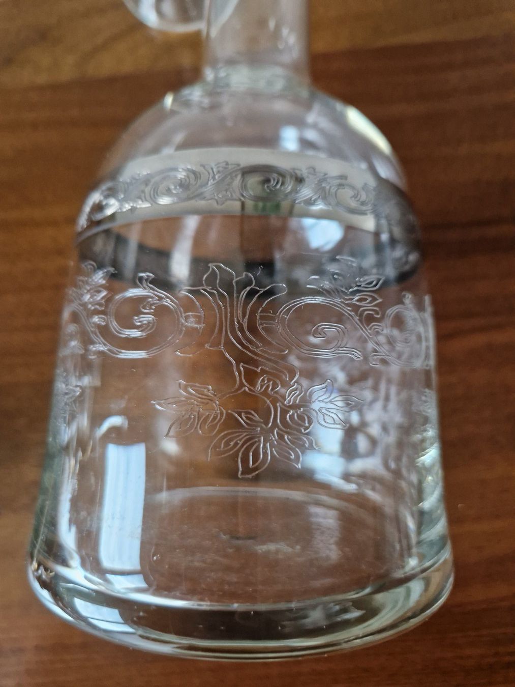 Caraffe: Glaskaraffe mit Platinrand und Gravur – Nuovo (secondo la descrizione) da Bern venduto da Antikbatik 1