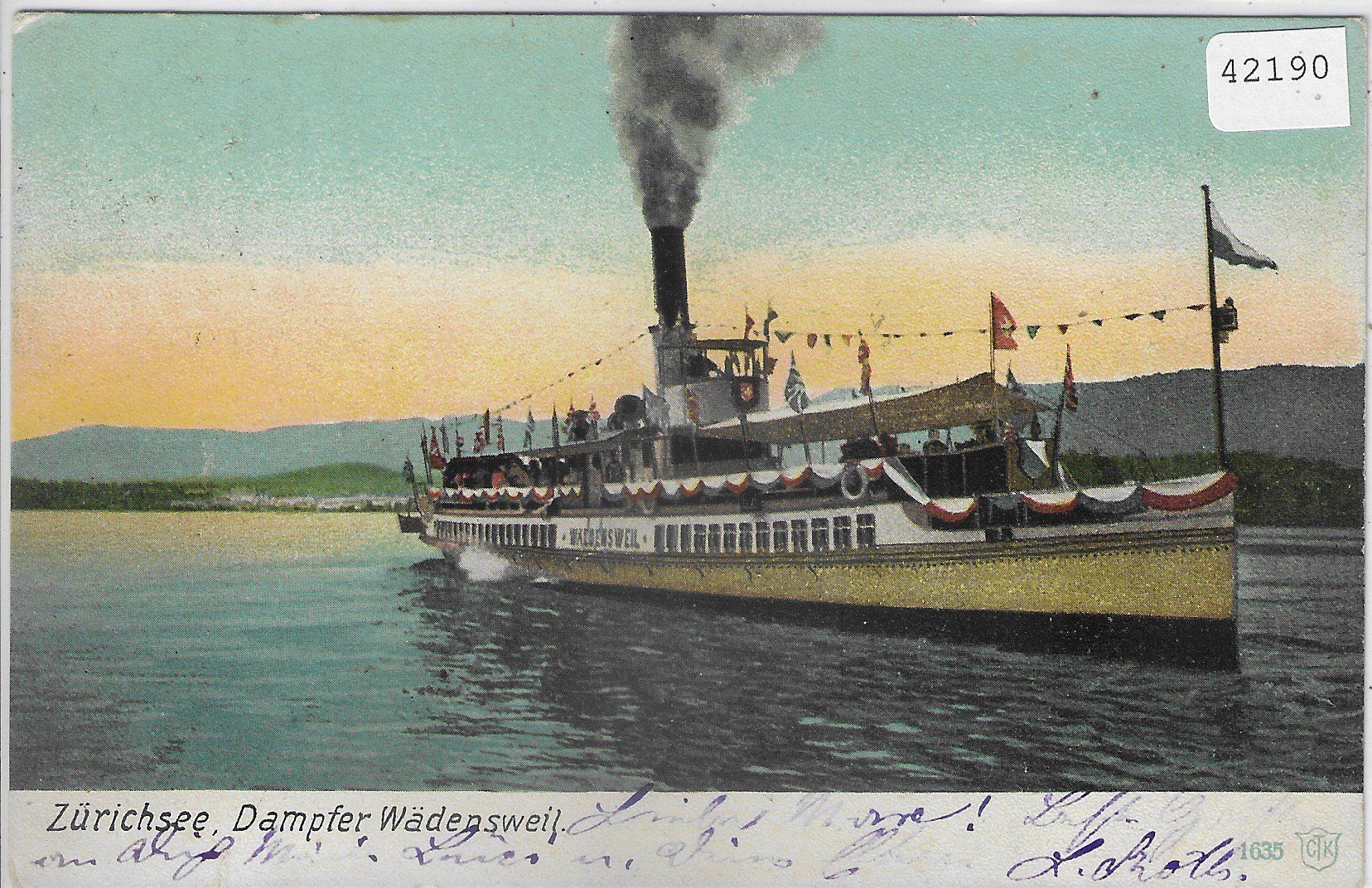 Cartoline postali: Zürichsee - Dampfer "Wädenswil" – Usato da Ettingen venduto da Kartenplanet