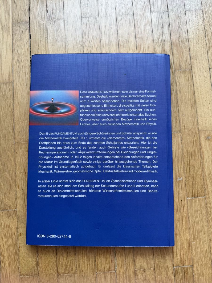 Bücher: Fundamentum Mathematik und Physik  – Gebraucht aus Zürich von Mat1908 1