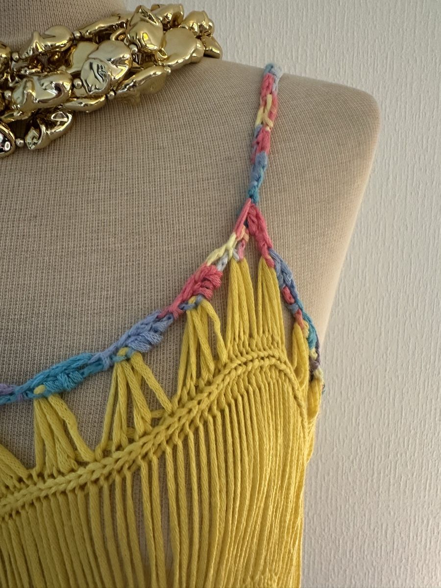 Vestiti: Robe d'été boho chic jaune avec franges colorées tie & dye – Nuovo (secondo la descrizione) da Châtelaine venduto da Alexandra.jankowski 2