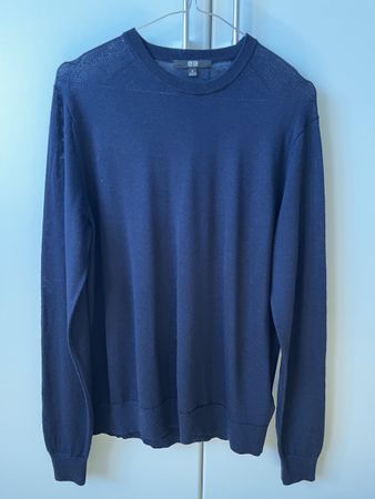 Uniqlo Pullover 100 Prozent Wolle dunkelblau Grösse M
