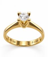 750/18 Karat Gold Ring mit 033 Ct Diamant NEU