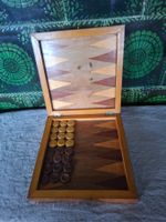 Antike Brettspiele Holz 3 in 1 Dame Schach Müllle gebraucht