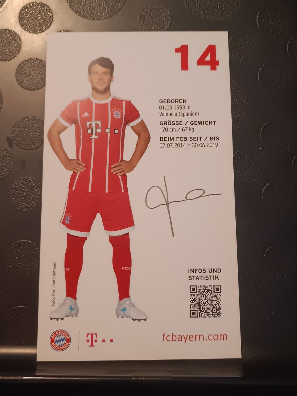 Autografi: Juan Bernat - Bayern München - handsigniert – Usato da Menziken venduto da Artographs 1